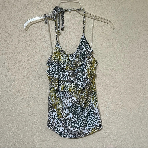 Women's Banana Republic Halter Tank Top Ruffles Size Medium - Picture 2 of 10